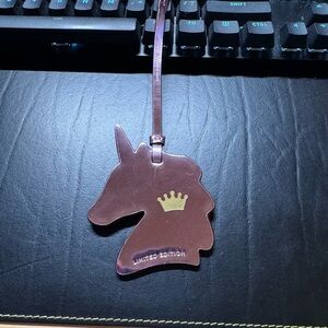 Unicorn Shaped Bag Tag - Pink